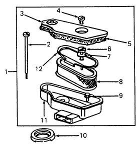 Air Cleaner Diagram and Parts List for 1105 0350039U-135292100-135292399-136292100 Cub Cadet Lawn Tractor